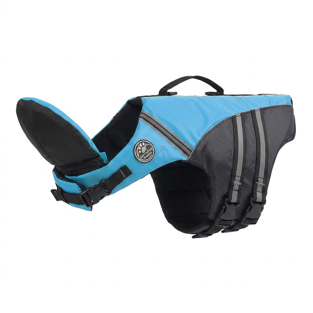 Dog Safety Swim Vest with Rescue Handle – Bright, Adjustable, Buoyant