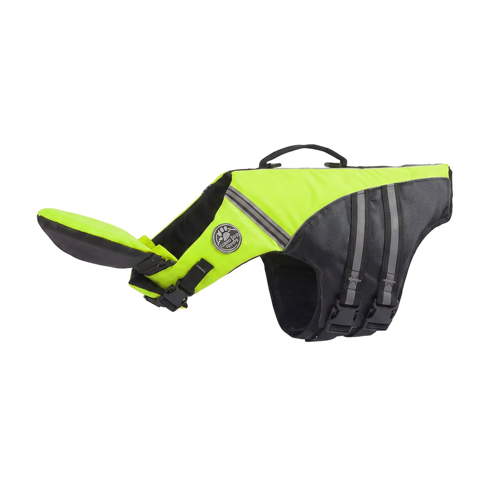 Dog Safety Swim Vest with Rescue Handle – Bright, Adjustable, Buoyant