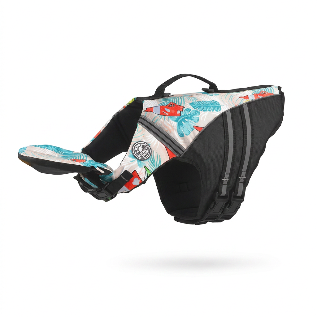 Dog Safety Swim Vest with Rescue Handle – Bright, Adjustable, Buoyant
