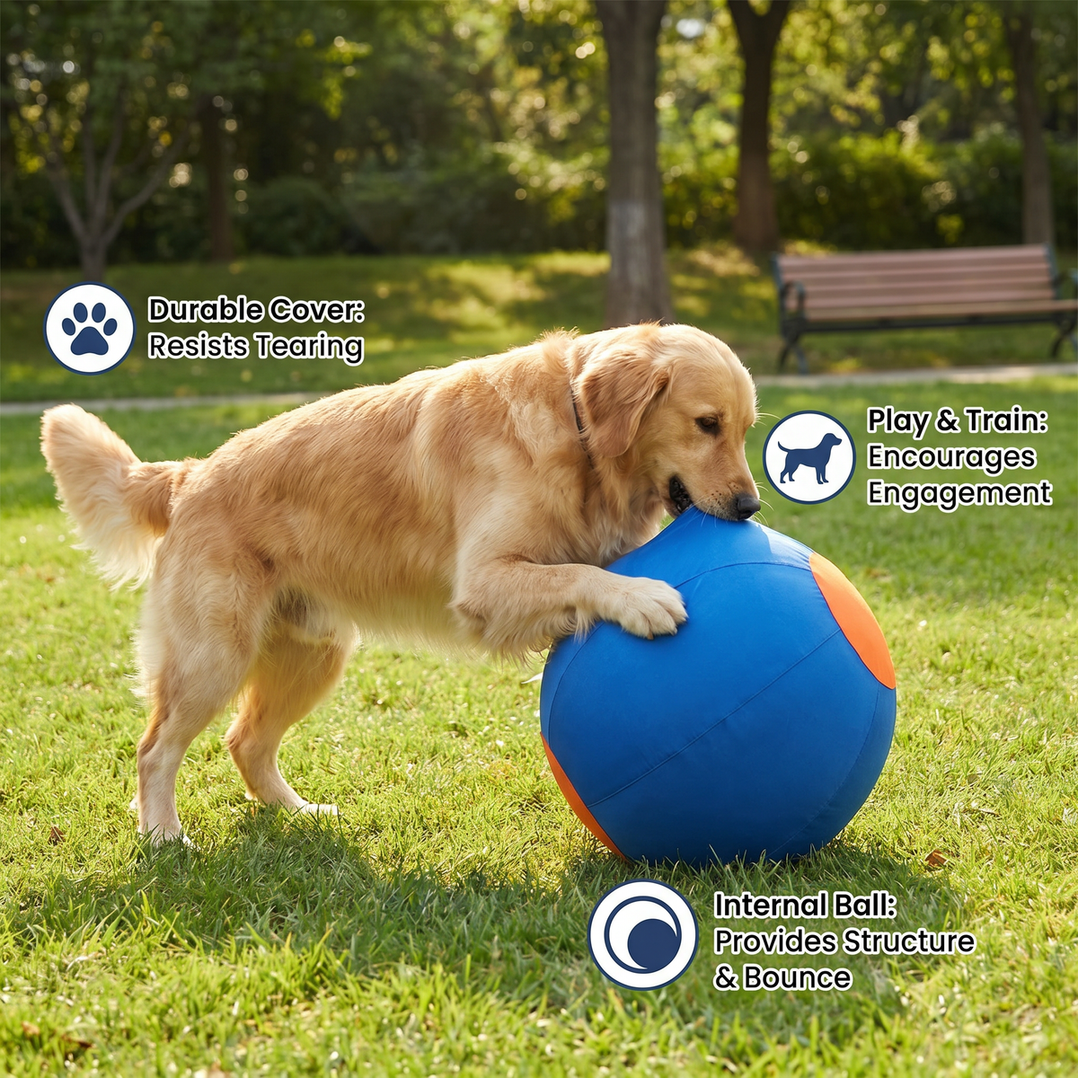 Durable Dog Training Ball with Removable Cover – Chew-Resistant & Grip-Enhanced