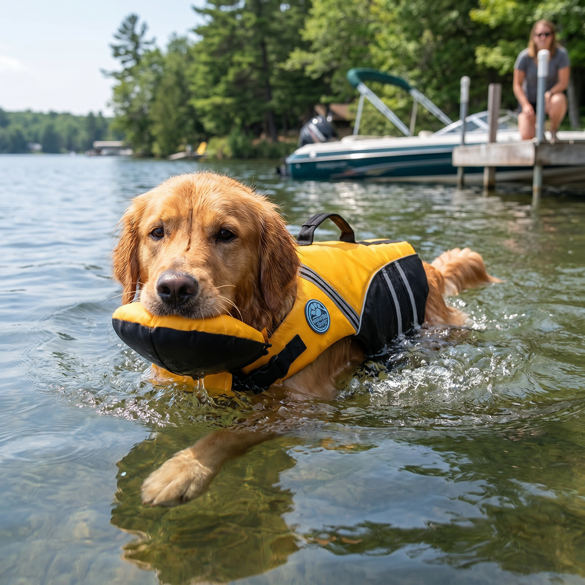 Dog Safety Swim Vest with Rescue Handle – Bright, Adjustable, Buoyant
