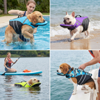 Dog Safety Swim Vest with Rescue Handle – Bright, Adjustable, Buoyant