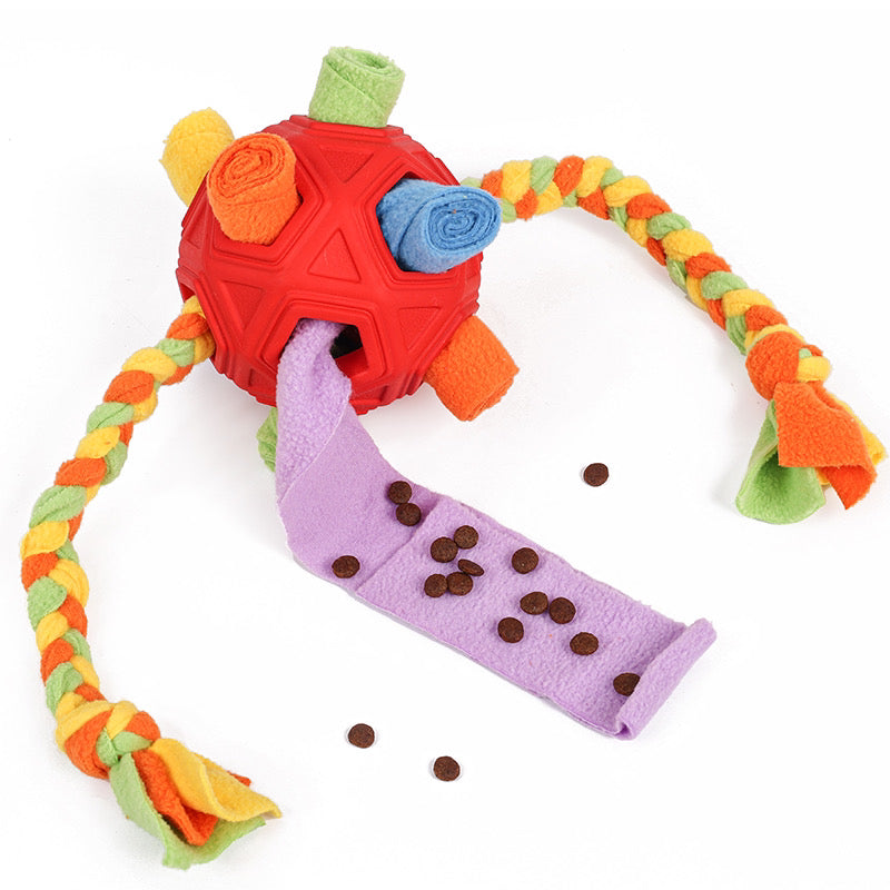 2-in-1 Durable Snuffle Ball for Dogs – Mental Stimulation & Tug-of-War Toy