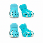 Pack of 4 Adjustable Dog Shoes — Lightweight Clog-Style Paw Protection for Walks & Outdoor Adventures