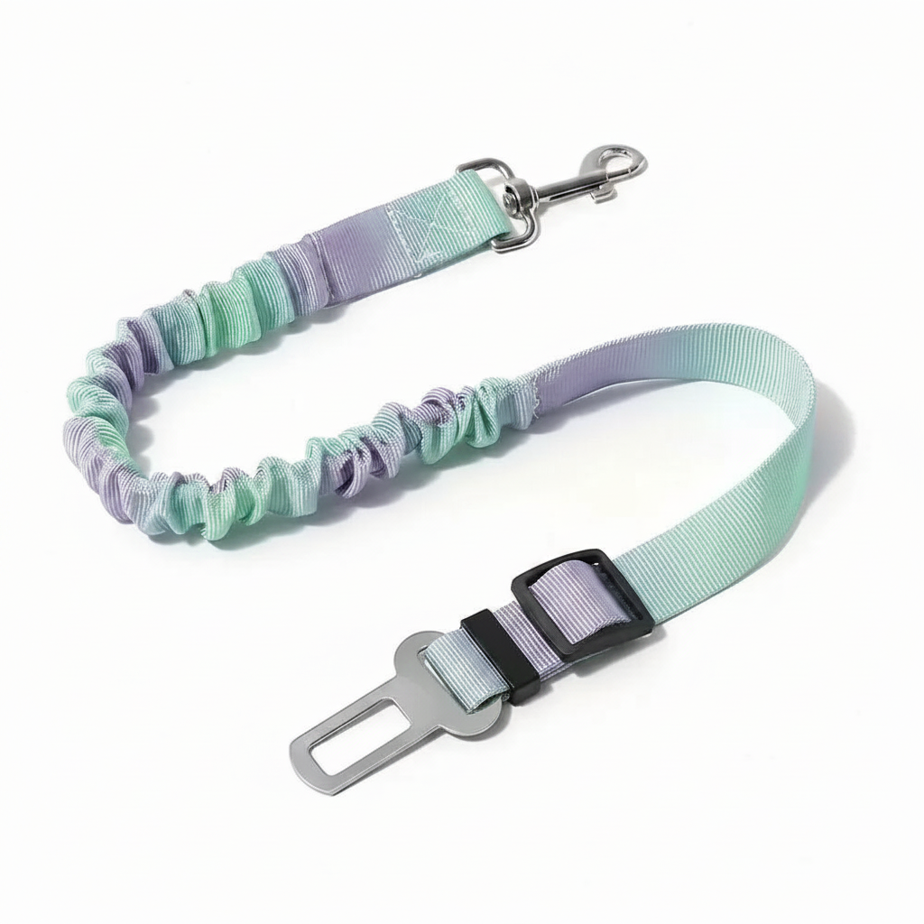 Adjustable Pet Car Seat Belt with Elastic Leash – Safe, Comfortable Travel for Dogs & Cats