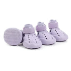 Pack of 4 Adjustable Dog Shoes — Lightweight Clog-Style Paw Protection for Walks & Outdoor Adventures