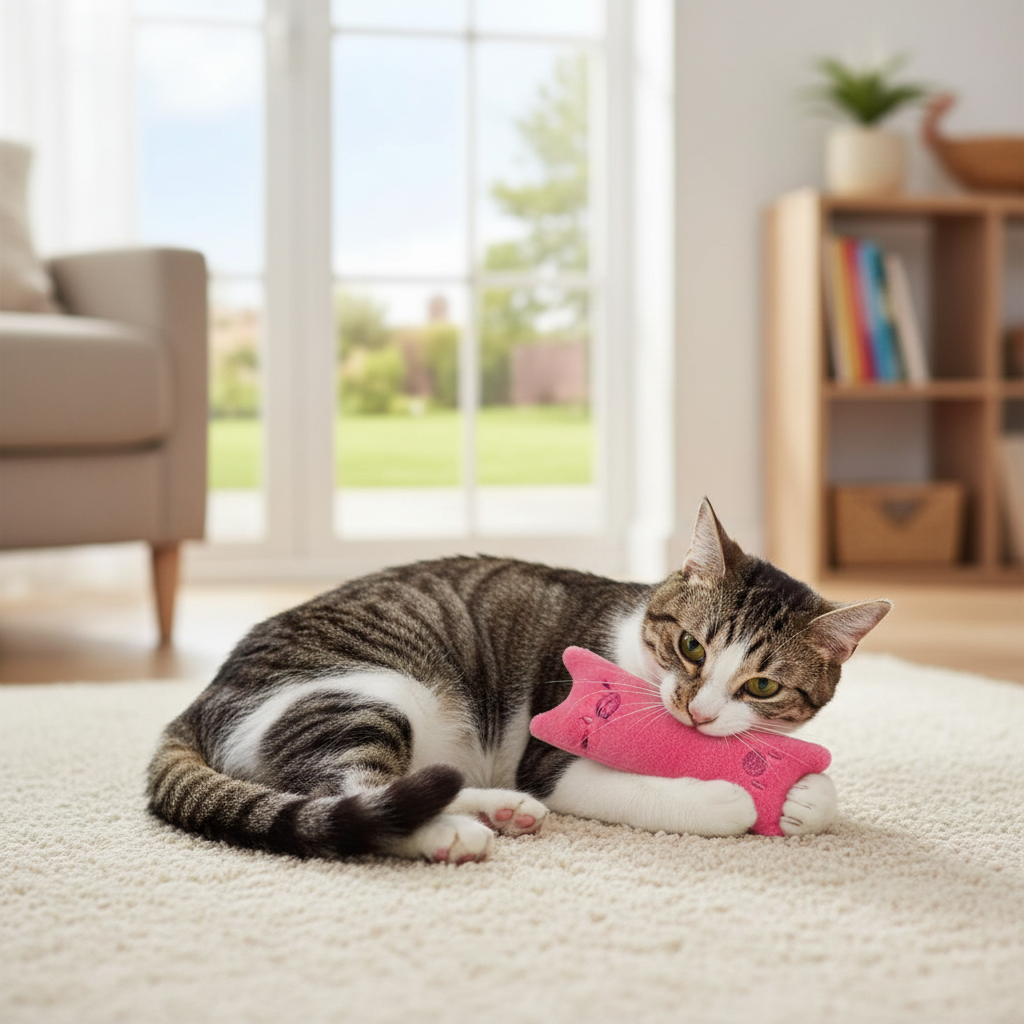 Adorable Cartoon Catnip Toy – Soft Plush Chew & Play Toy for Cats