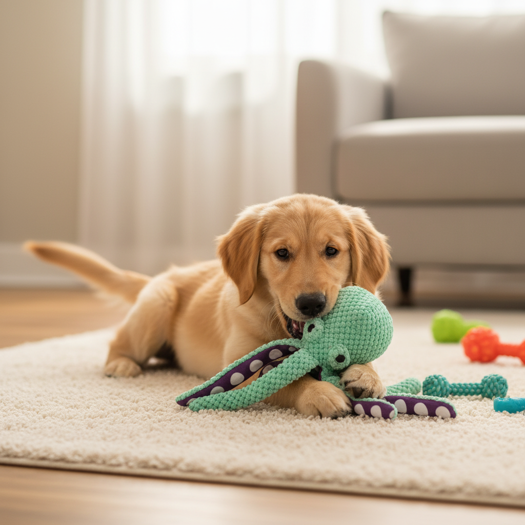 Plush Squeaky Chew Toy for Teething Puppies & Dogs