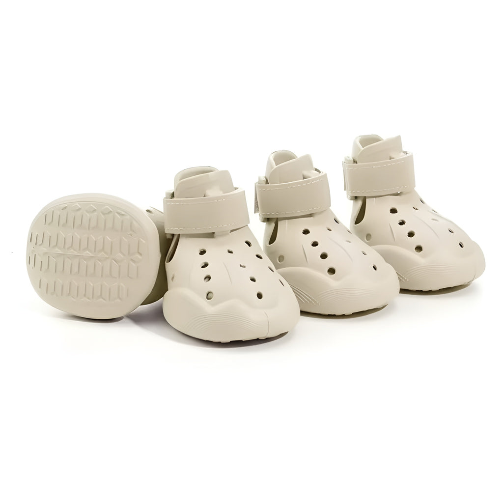 Pack of 4 Adjustable Dog Shoes — Lightweight Clog-Style Paw Protection for Walks & Outdoor Adventures