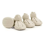 Pack of 4 Adjustable Dog Shoes — Lightweight Clog-Style Paw Protection for Walks & Outdoor Adventures