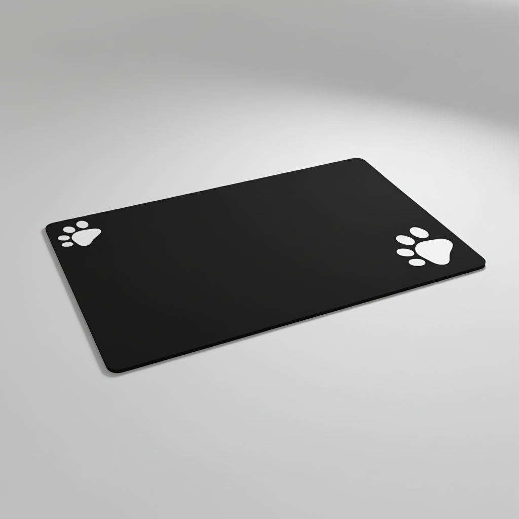 Reusable Dog Feeding Mat with Cute Paw Print Design – Non-Slip & Quick-Dry
