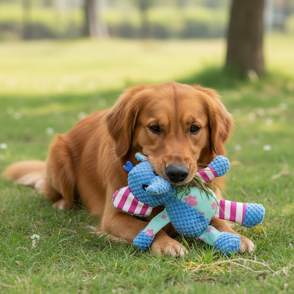 Plush Cartoon Chew Toy for Dogs & Pets – Soft, Fun, Supervised Play Toy