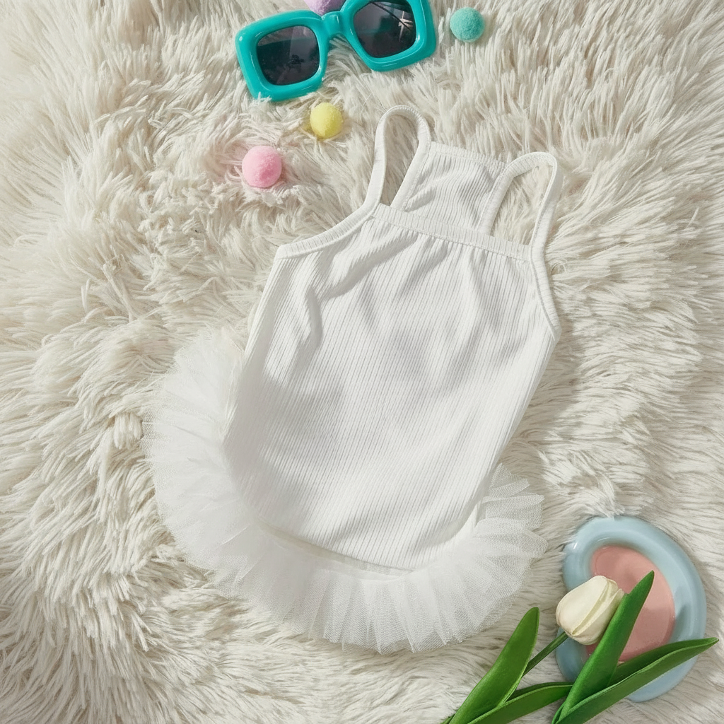 Ballet-Style Fluffy Skirt Dress for Dogs & Cats – Cute Summer Pet Outfit