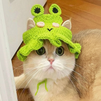 Hand-Knitted Botanical Animal Pet Hat – Cute Knit Animal-Themed Accessory for Dogs & Cats