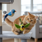2-Pack Realistic Feathered Bird Cat Toys with Chirping Sound – Interactive Plush for Cats