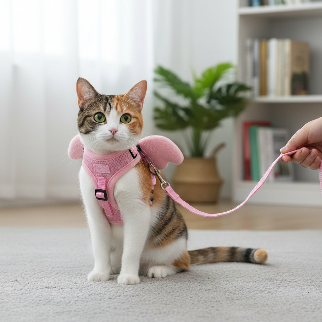 Adjustable Bee-Themed Pet Harness & Leash Set for Cats and Small Dogs