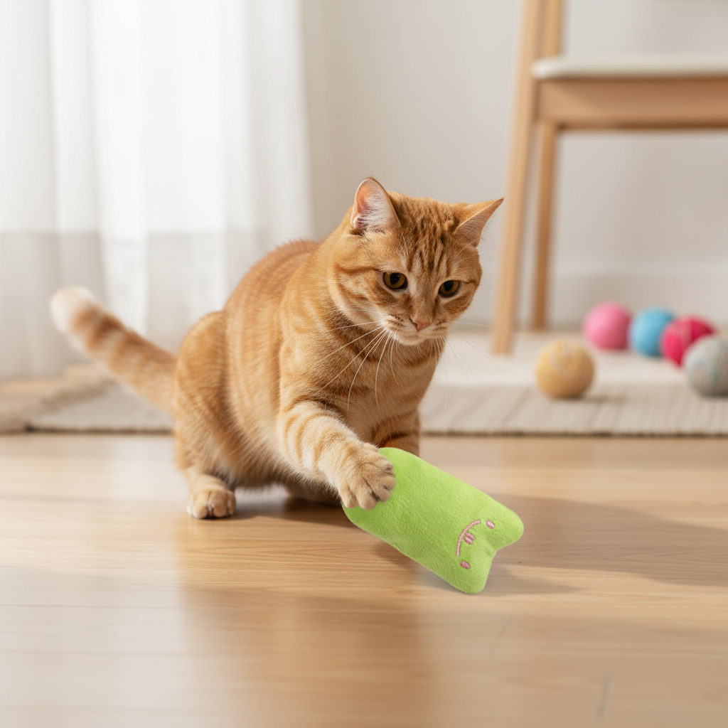 Adorable Cartoon Catnip Toy – Soft Plush Chew & Play Toy for Cats