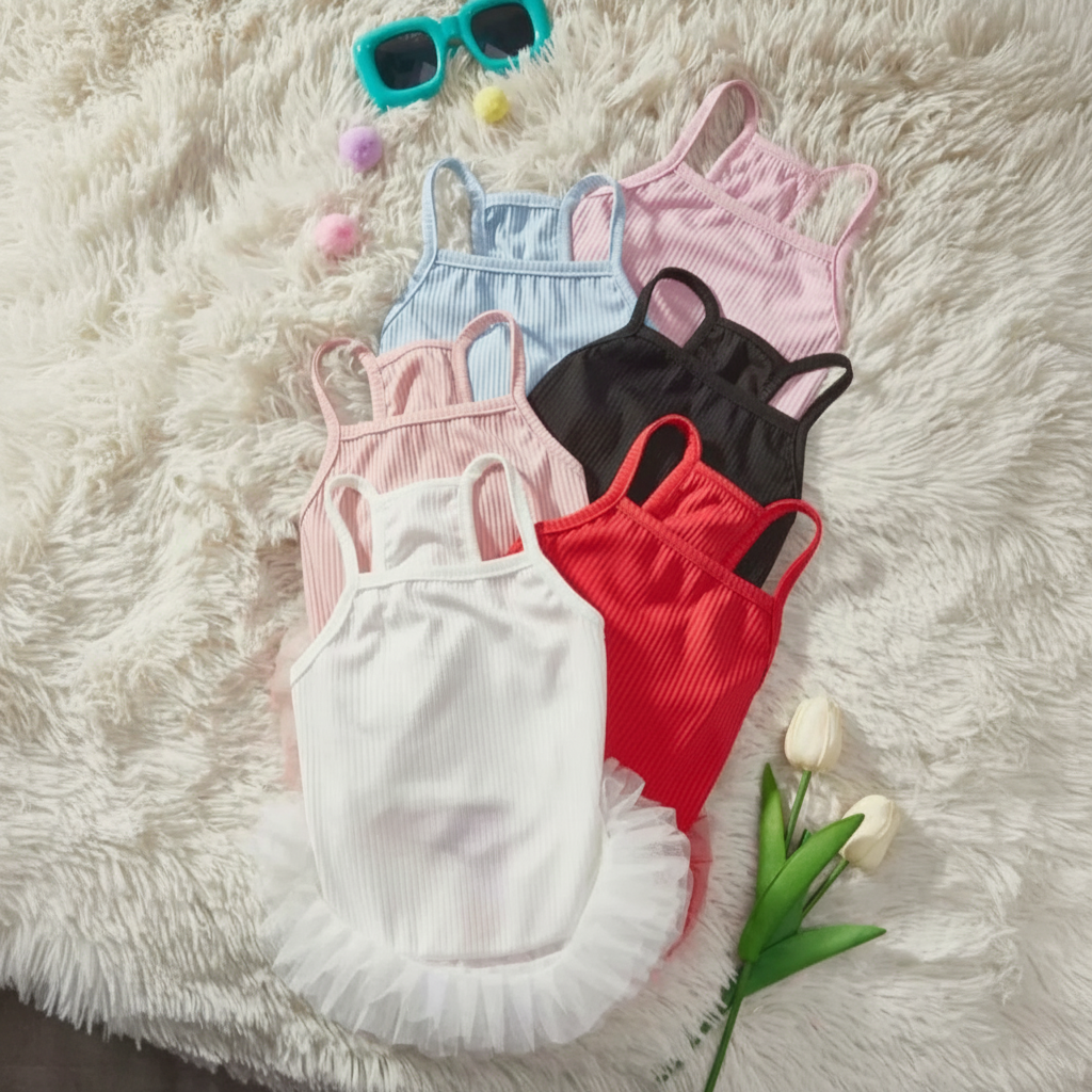 Ballet-Style Fluffy Skirt Dress for Dogs & Cats – Cute Summer Pet Outfit
