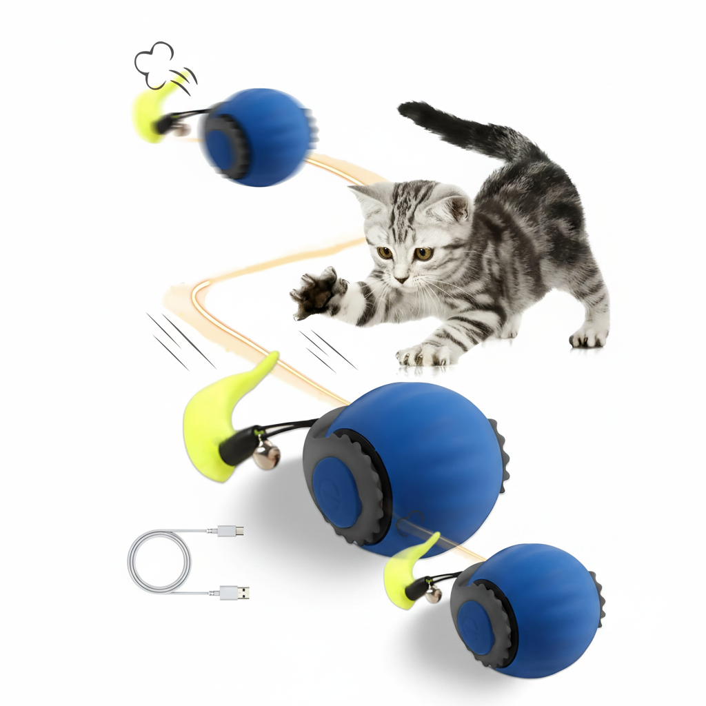 Smart Rolling Ball Cat Toy – Auto-Chasing Interactive Pet Toy for Indoor Cats