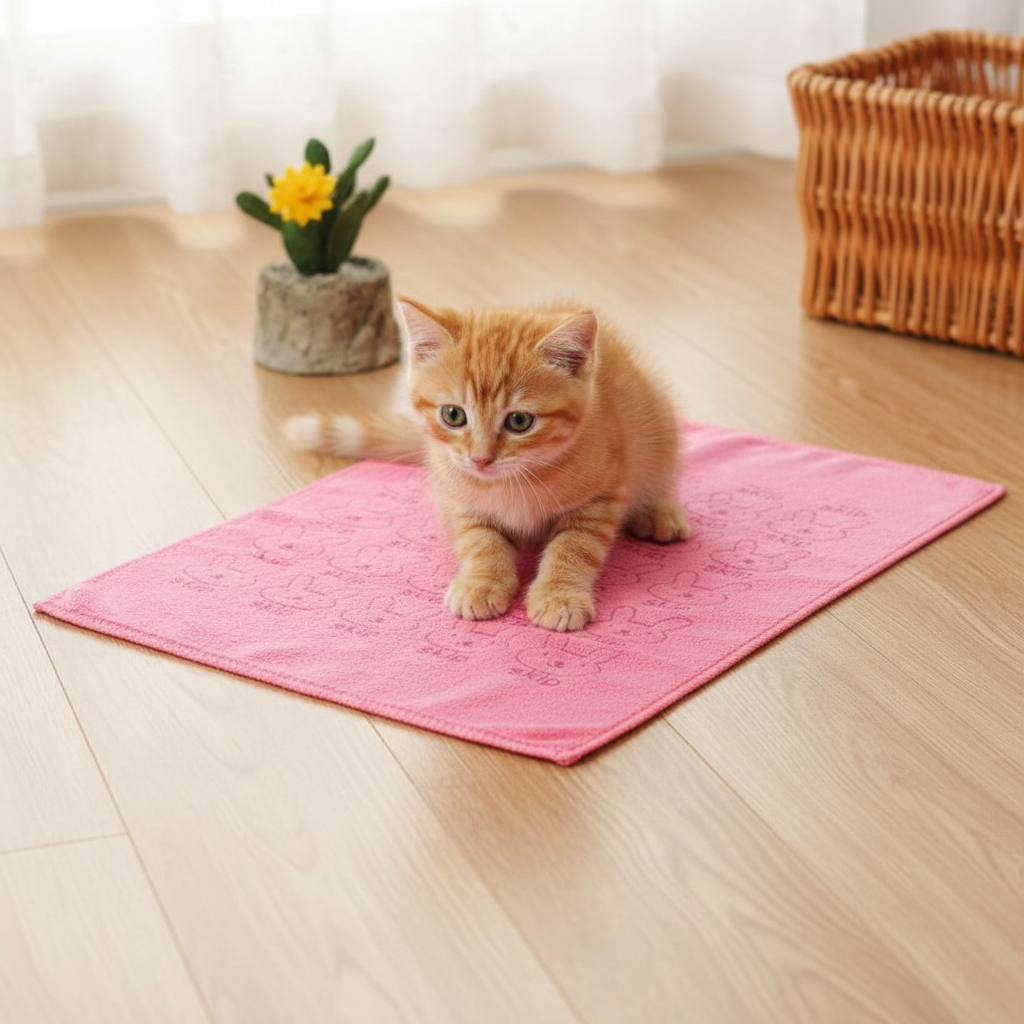 Absorbent Microfiber Pet Towel – Paw or Rabbit Print, Quick-Dry & Soft