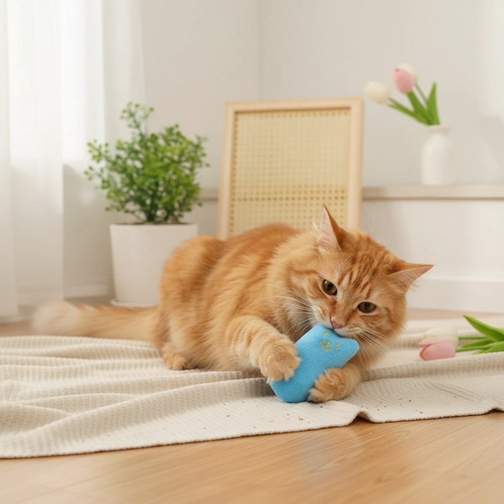 Adorable Cartoon Catnip Toy – Soft Plush Chew & Play Toy for Cats