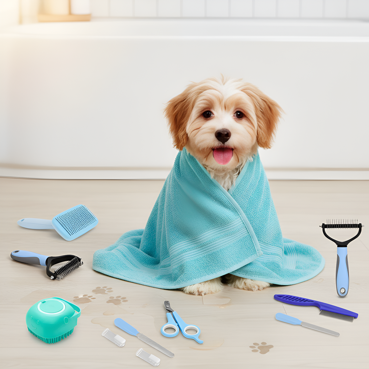 8-Piece Multi-Functional Pet Grooming Kit for Dogs & Cats
