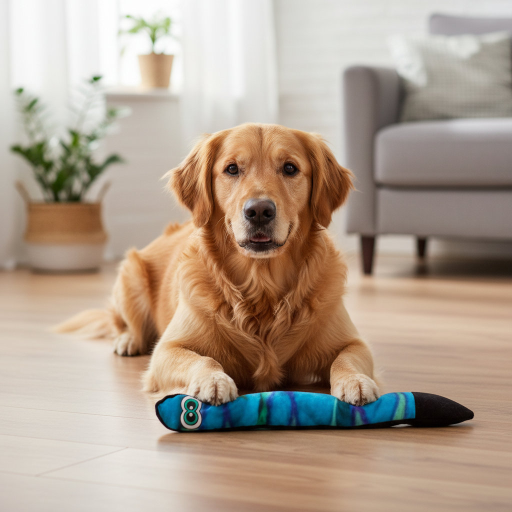 Long Snake Plush Dog Toy with Squeaker & Bite-Resistant Design
