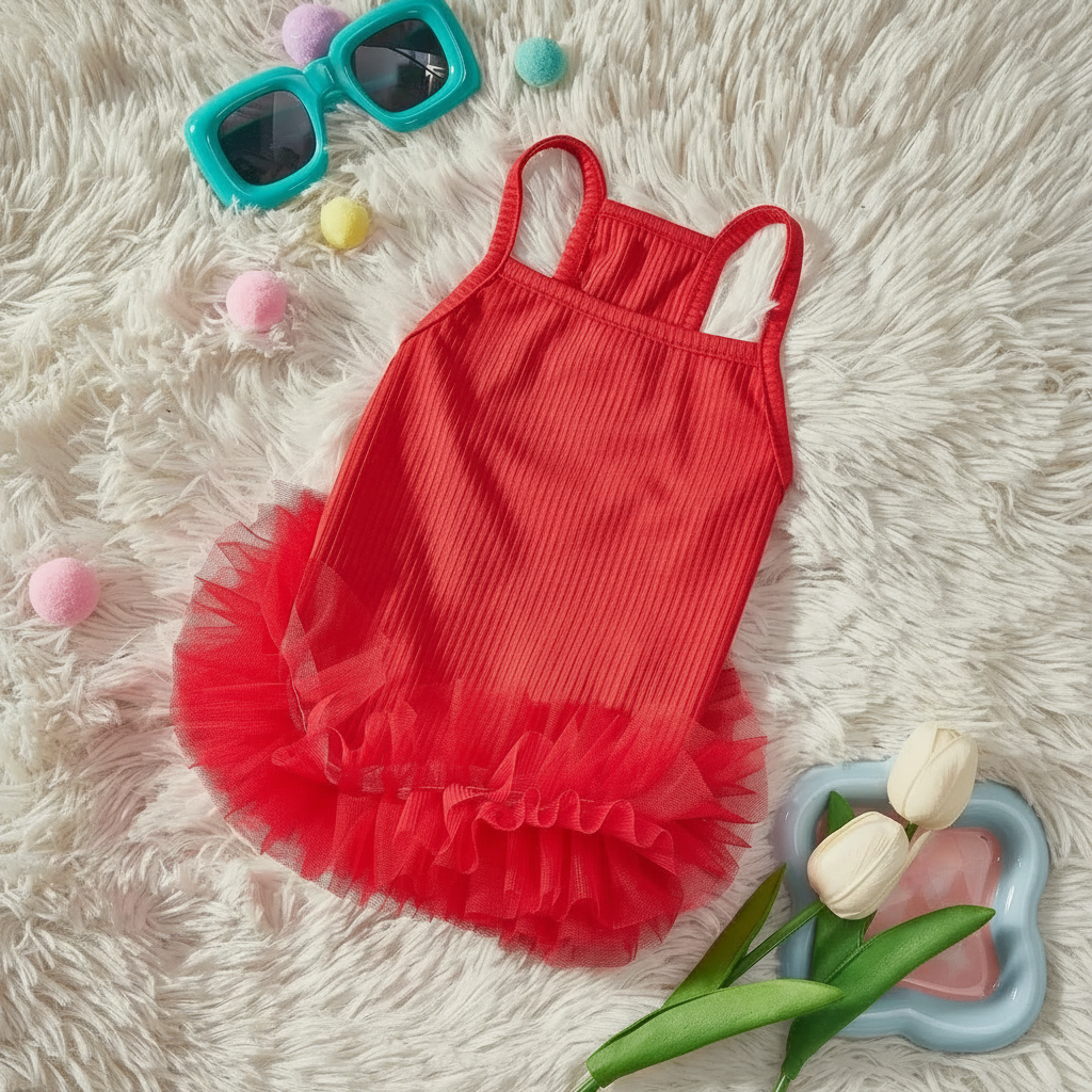 Ballet-Style Fluffy Skirt Dress for Dogs & Cats – Cute Summer Pet Outfit