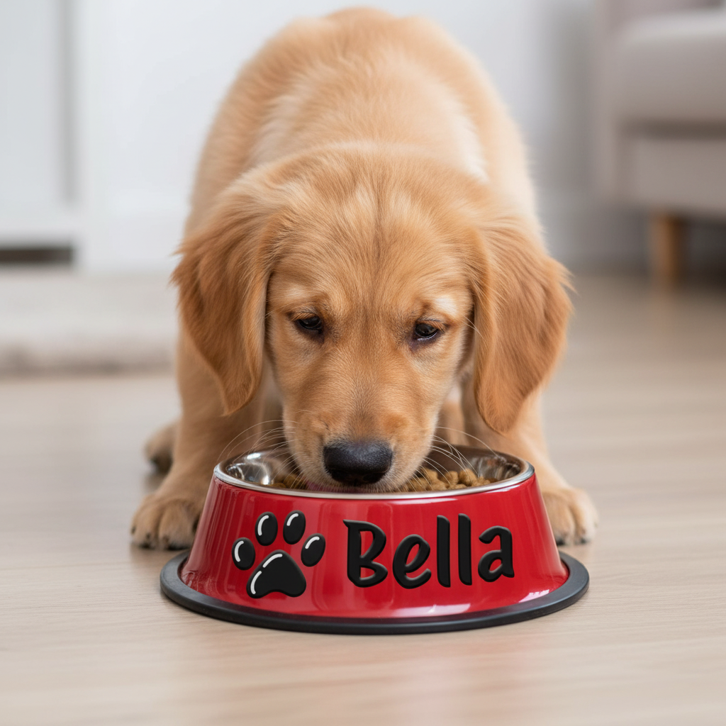 Personalized Stainless Steel Pet Food & Water Bowl