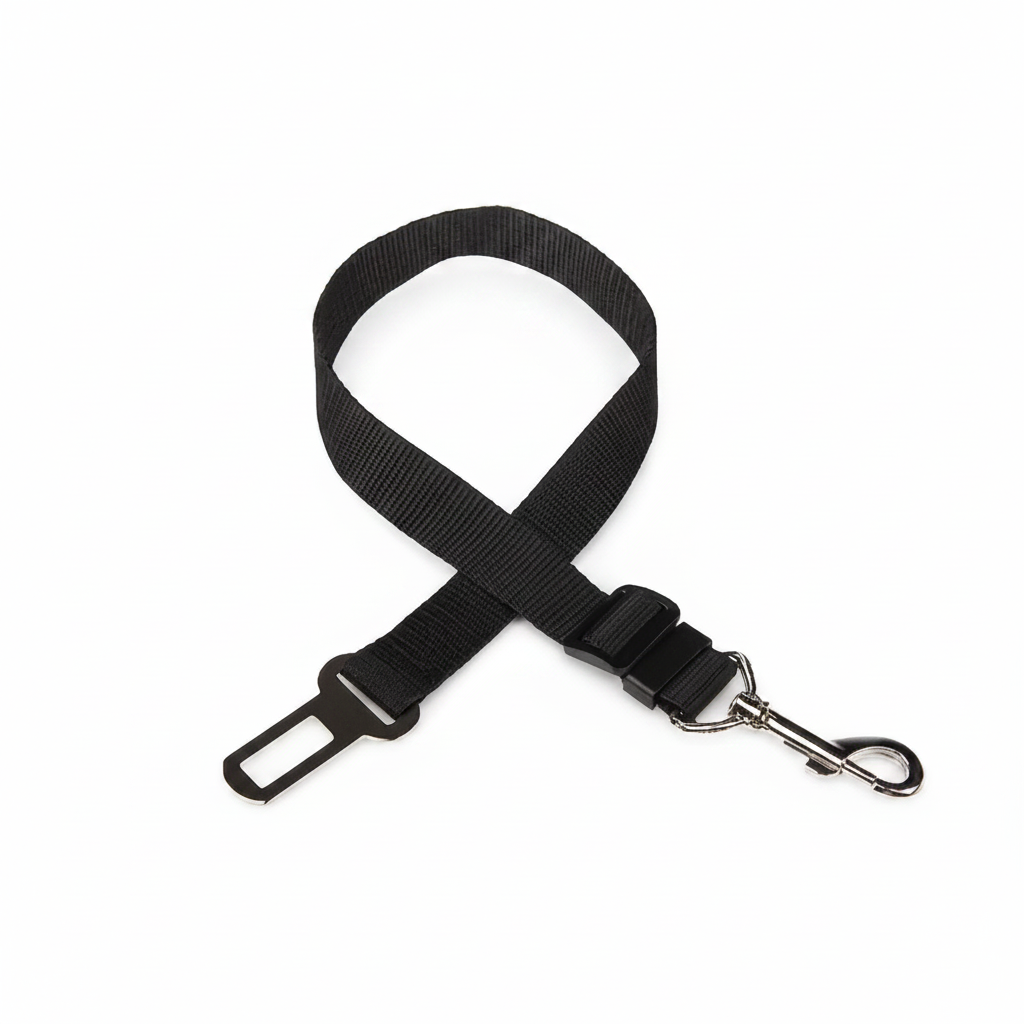 Adjustable Pet Car Seat Belt with Elastic Leash – Safe, Comfortable Travel for Dogs & Cats