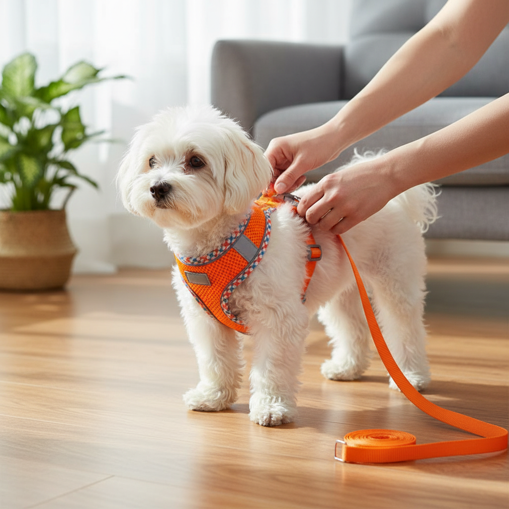 Breathable Mesh Dog & Cat Vest Harness – Reflective, Lightweight, No-Pull Walking Harness
