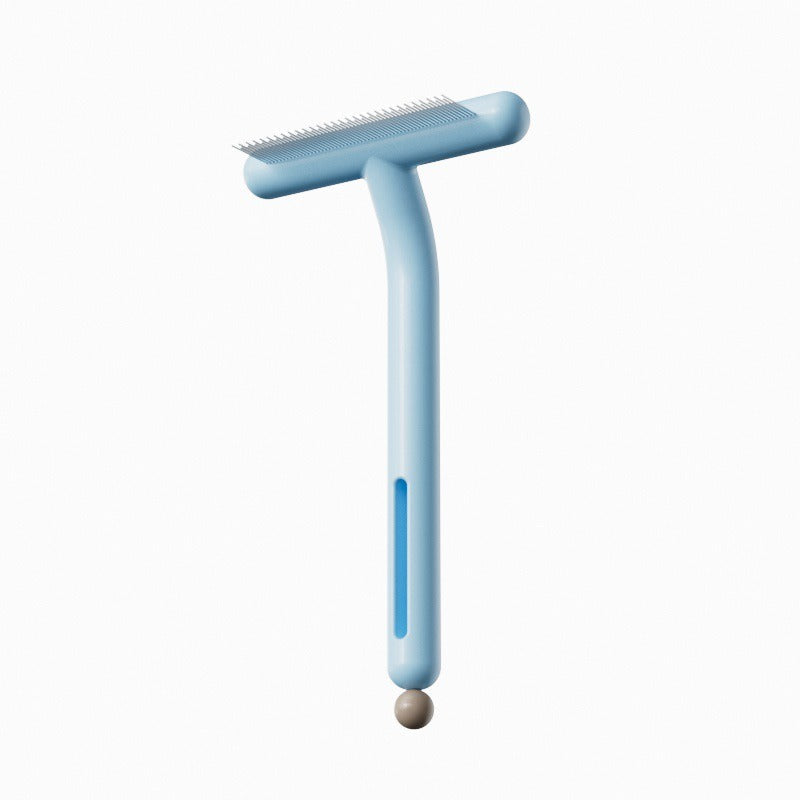 Dual-Layer Undercoat Grooming Rake for Dogs & Cats — Stainless Steel Teeth, Ergonomic Handle