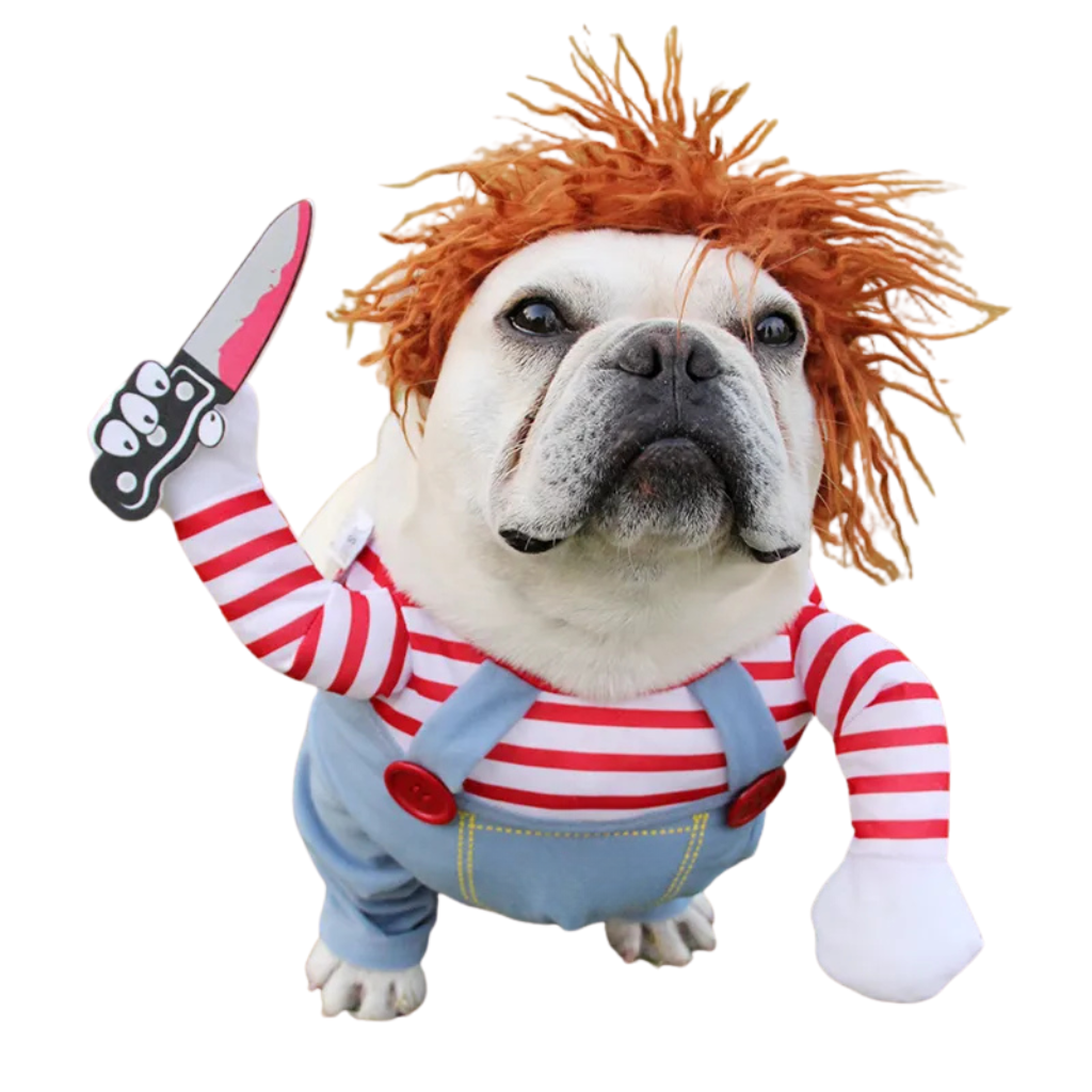 Yorkie Halloween Dog Costume – Cute Overalls Outfit for Small Dogs
