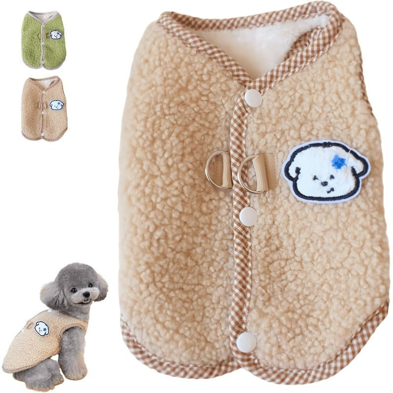 Cozy Warm Fleece Pet Outfit – Soft Coral Fleece Dog & Cat Sweater