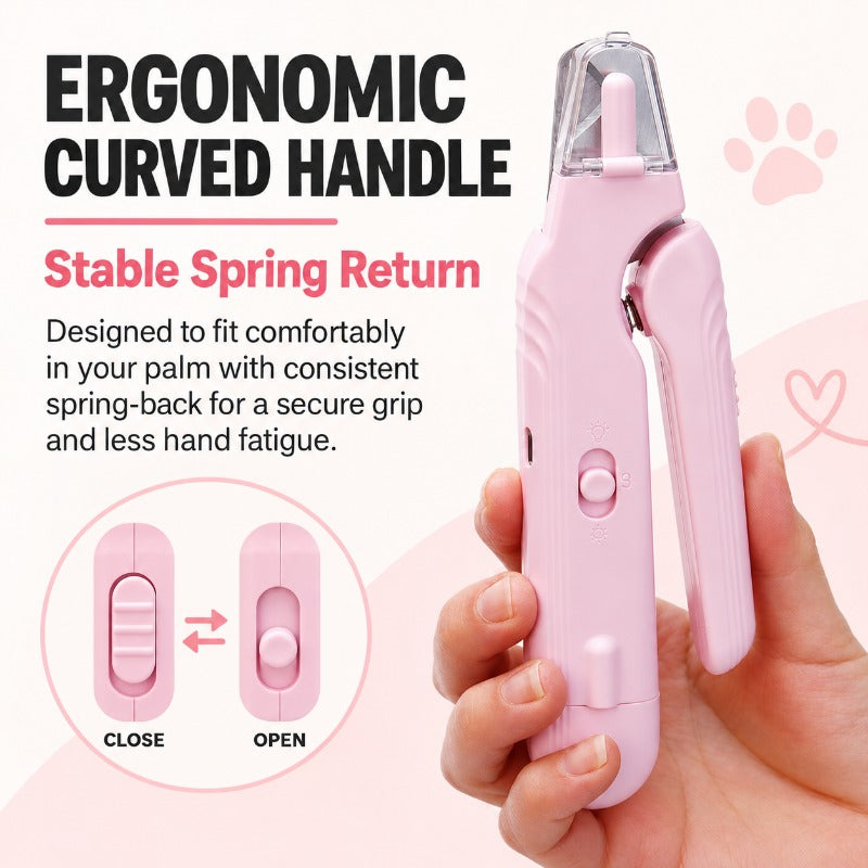 2-in-1 LED Pet Nail Clipper – Bright Light & Sharp Blades for Safe, Easy Trimming