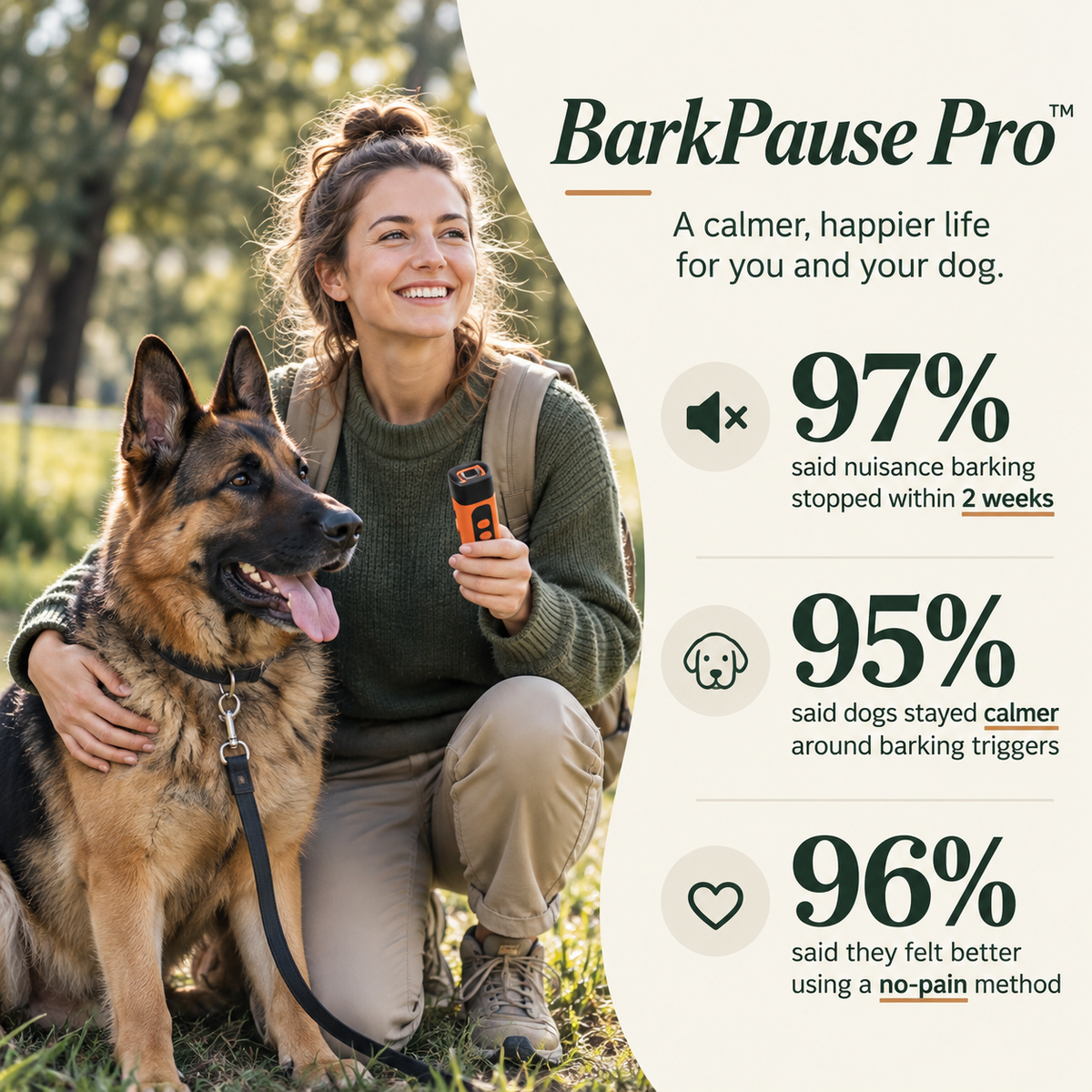 BarkPause Pro™ - Ultrasonic Dog Bark Deterrent