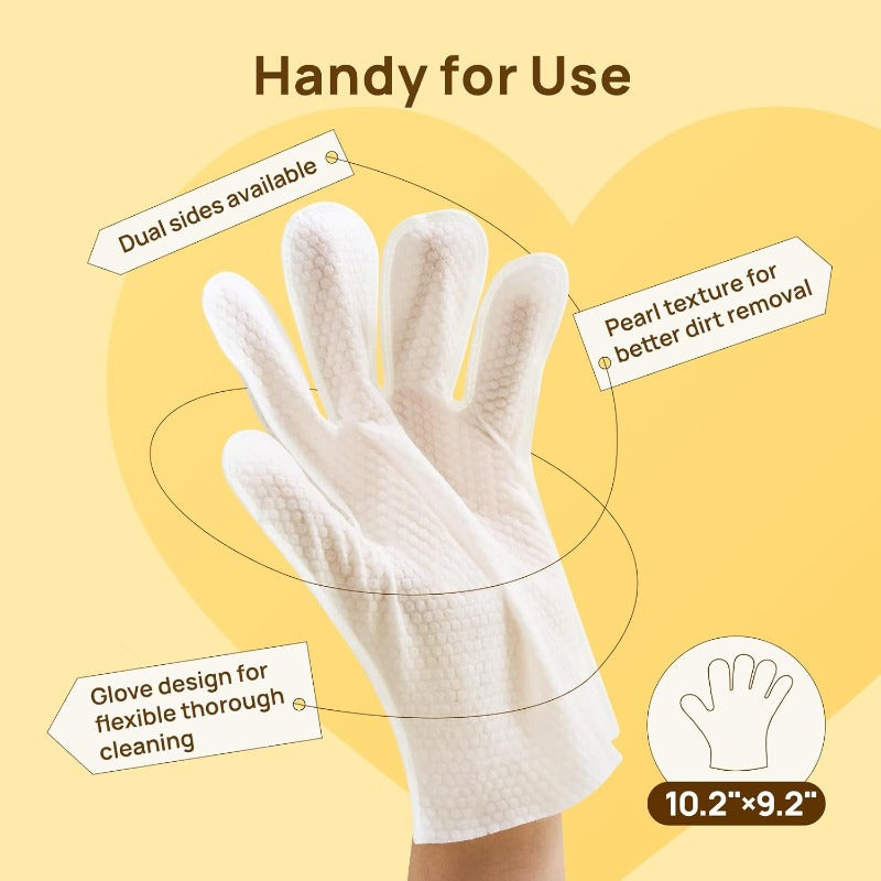Waterless Pet Grooming Gloves – No-Rinse, Aloe & Oat Infused
