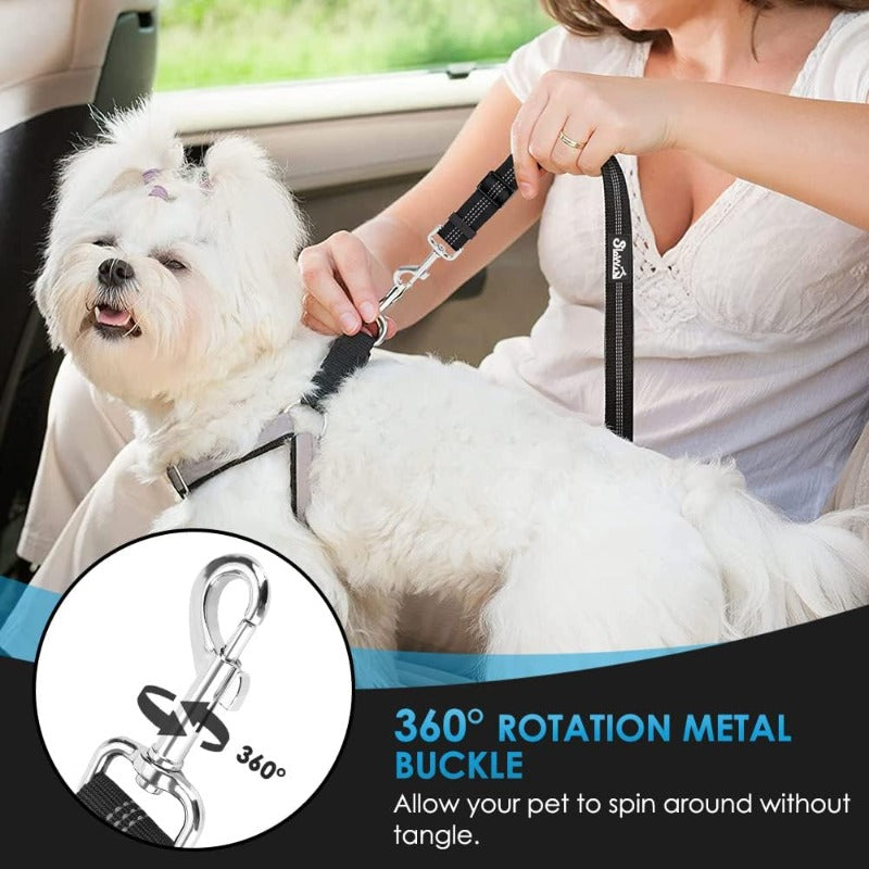 Shock-Absorbing Dog Car Seatbelt – Dual-Anchor Safety Restraint for Dogs