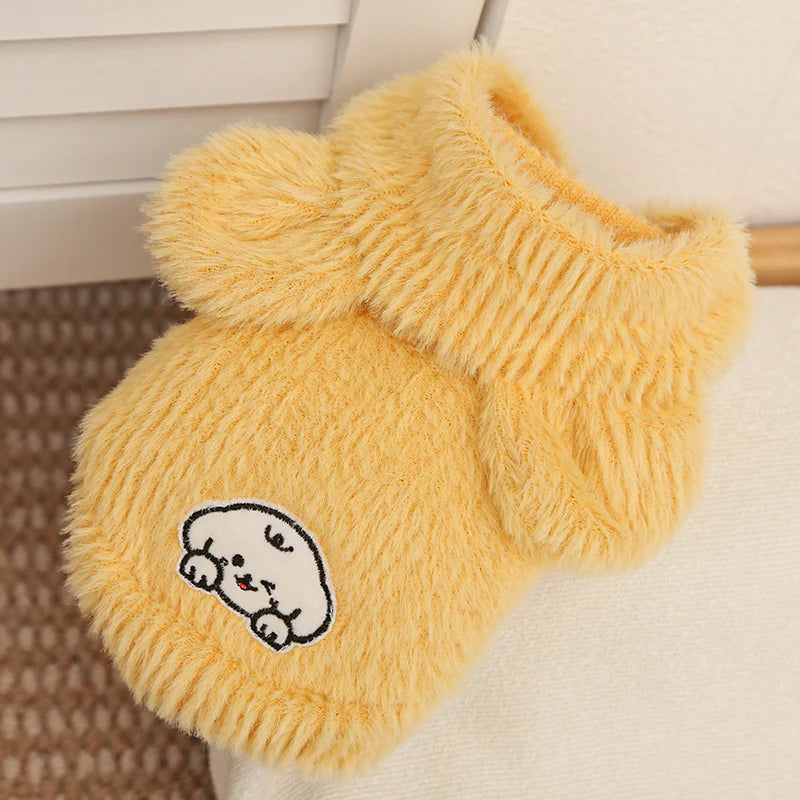 Cartoon Fleece Pet Hoodie – Soft, Snuggly & Super Cute!