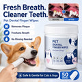 Dog & Cat Dental Finger Wipes — Gentle Plaque Removal & Breath Freshener