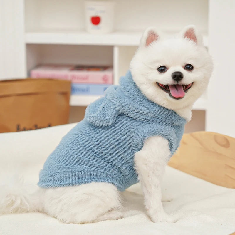 Cartoon Fleece Pet Hoodie – Soft, Snuggly & Super Cute!