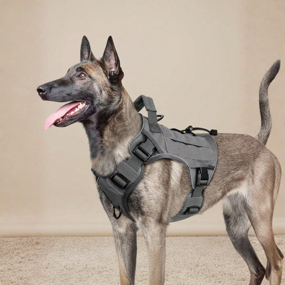 Adjustable Tactical Dog Harness with Top Handle – Heavy-Duty No-Pull Vest for Large Dogs