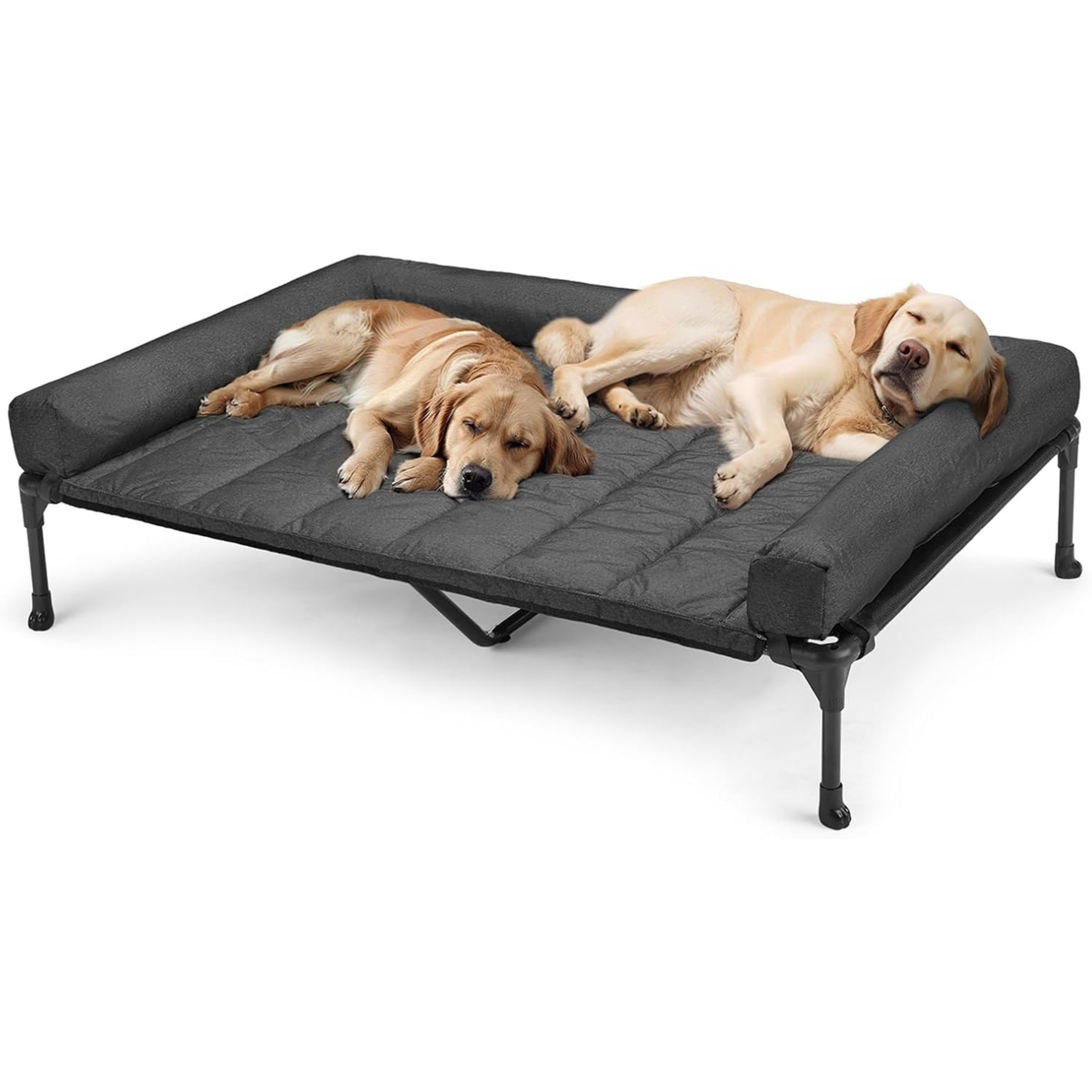 Elevated Cooling Dog Bed with Waterproof Bolster Cushion