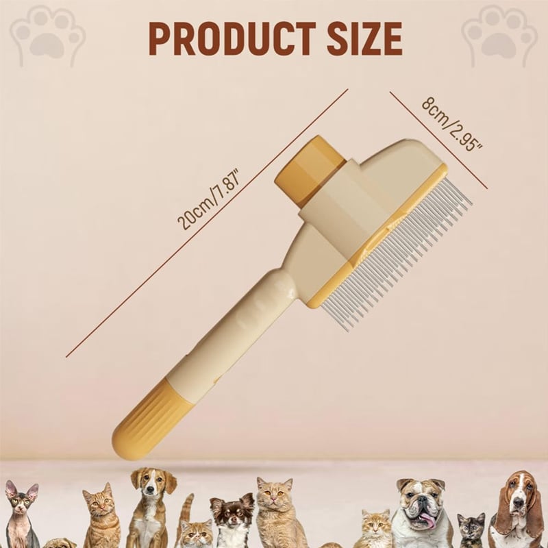 🔥 Self-Cleaning Pet Flea Comb & Grooming Brush for Dogs & Cats