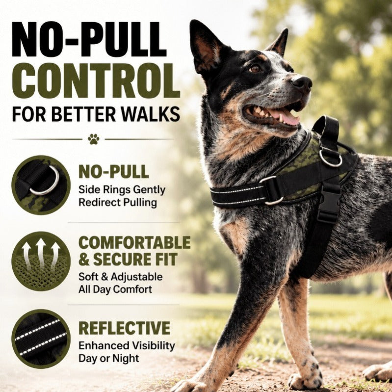Side-Ring Gentle Guidance Dog Harness – No-Pull, Comfort-Fit, Reflective Safety