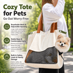 Breathable Canvas Pet Tote Bag – Lightweight & Ventilated Carrier for Cats and Small Dogs