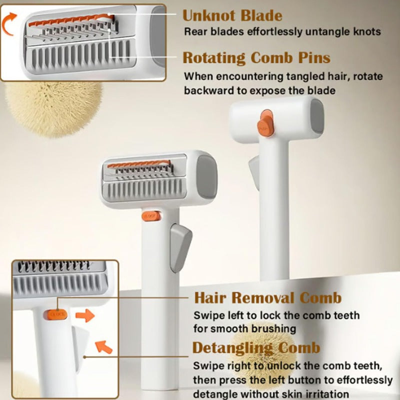 2-in-1 Deshedding Pet Comb for Dogs & Cats — Gentle Detangling & Grooming