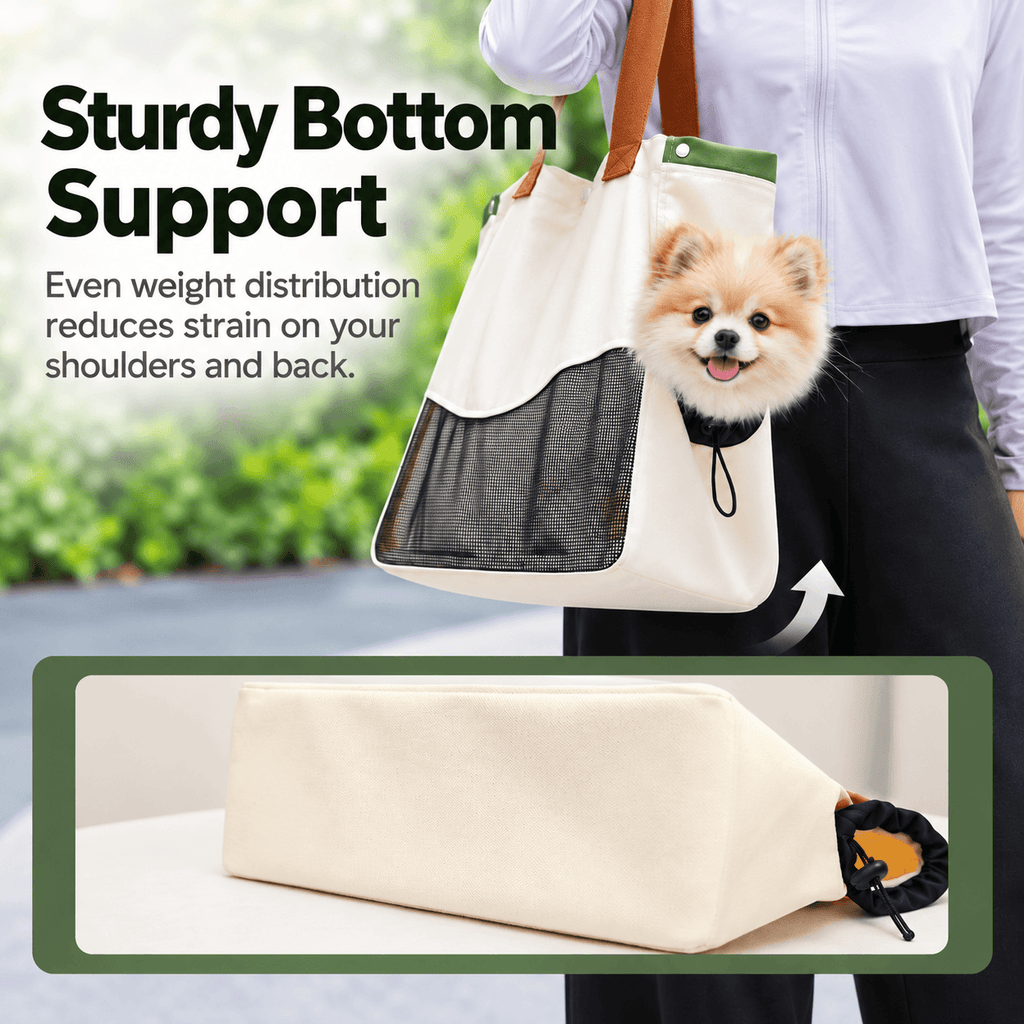 Breathable Canvas Pet Tote Bag – Lightweight & Ventilated Carrier for Cats and Small Dogs