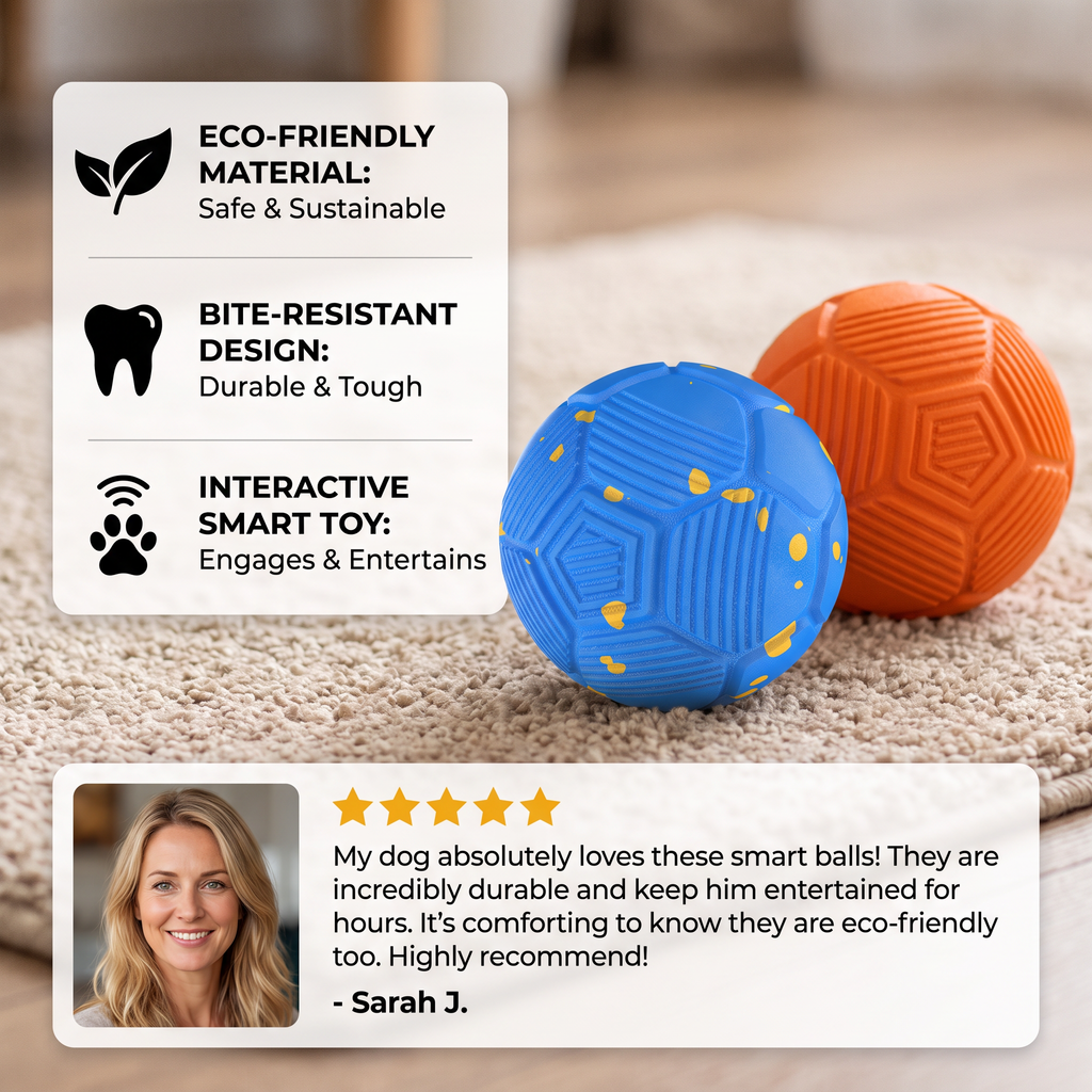 Eco-Friendly Bite-Resistant Smart Auto-Motion Dog Ball
