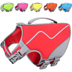 Large Dog Life Jacket – Premium Neoprene Pet Float Vest with Rescue Handle & High-Visibility Red Design